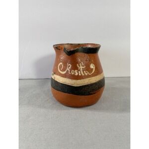 Vintage‎ Clay Miniature Pitcher 2.75"x 3.5" Primitive Old World with Issues